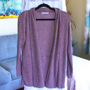 Retrology Open Cardigan | Dusty Pinkish Brown Open Sweater